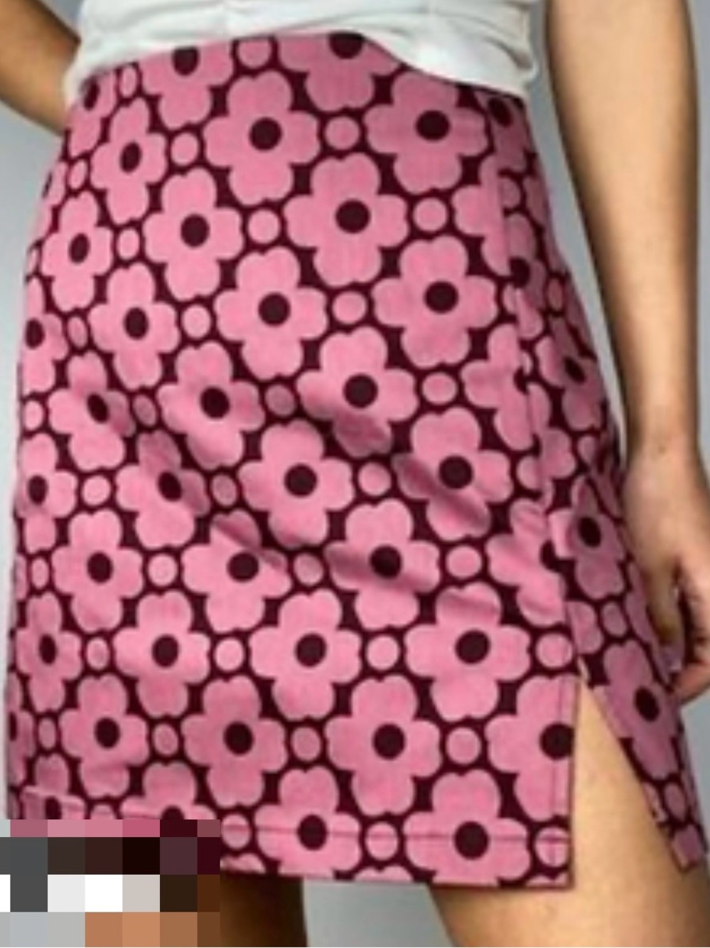 Urban Outfitters Pink Floral Mini Skirt